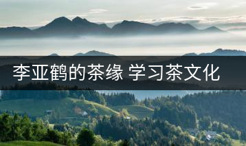 李亞鶴的茶緣 學(xué)習(xí)茶文化，了解茶文化，品味茶文化