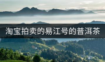 淘寶拍賣的易江號(hào)的普洱茶怎么樣？