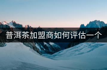 普洱茶加盟商如何評估一個普洱茶品牌是否值得加盟？