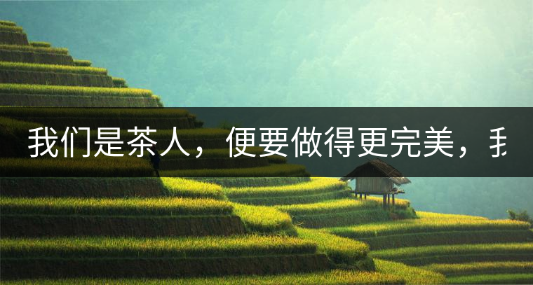 我們是茶人，便要做得更完美，我們是茶客，便要懂得沉默...我們是茶人，便要做得更完美，我們是茶客，便要懂得沉默！