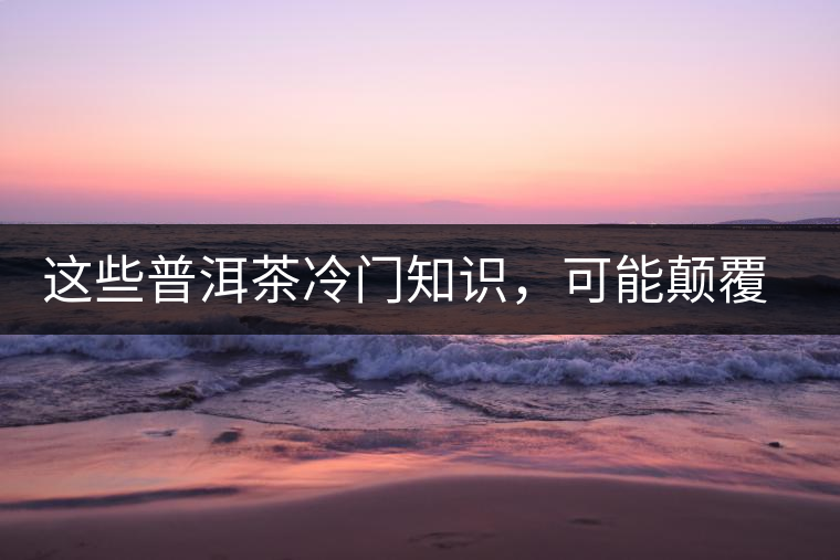 這些普洱茶冷門知識，可能顛覆你對普洱茶的認(rèn)知