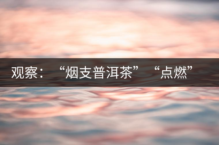 觀察:“煙支普洱茶”“點(diǎn)燃”爭(zhēng)議 觀察:“煙支普洱茶”“點(diǎn)燃”爭(zhēng)議