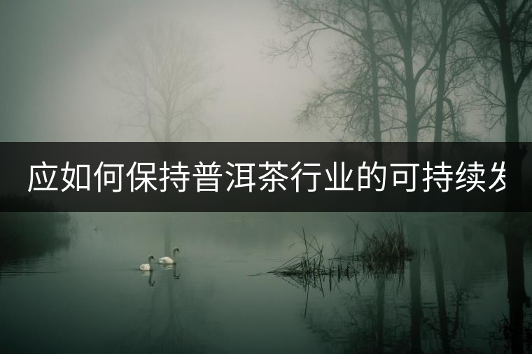 應(yīng)如何保持普洱茶行業(yè)的可持續(xù)發(fā)展？