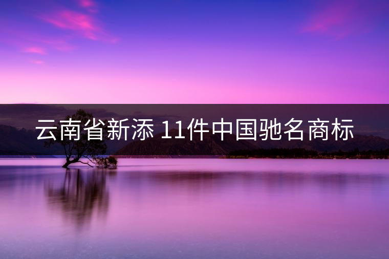 云南省新添 11件中國(guó)馳名商標(biāo) 云南省新添 11件中國(guó)馳名商標(biāo)
