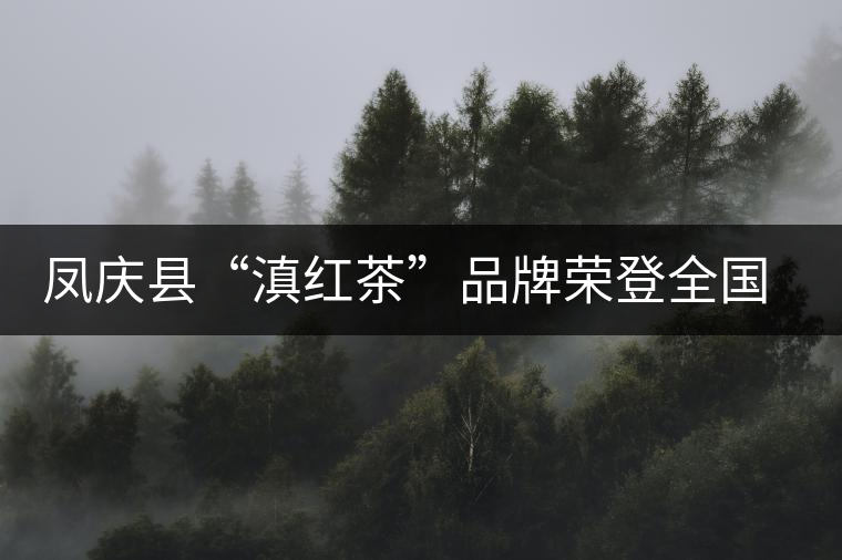 鳳慶縣“滇紅茶”品牌榮登全國區(qū)域品牌價(jià)值百強(qiáng)榜