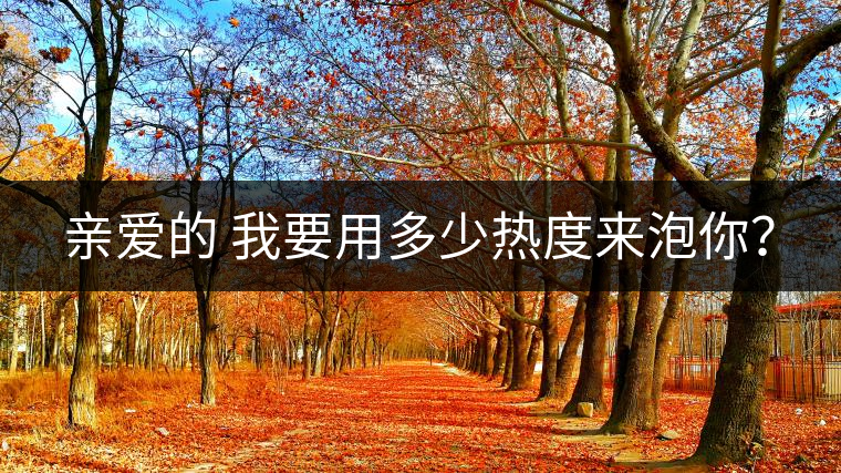 親愛(ài)的 我要用多少熱度來(lái)泡你？