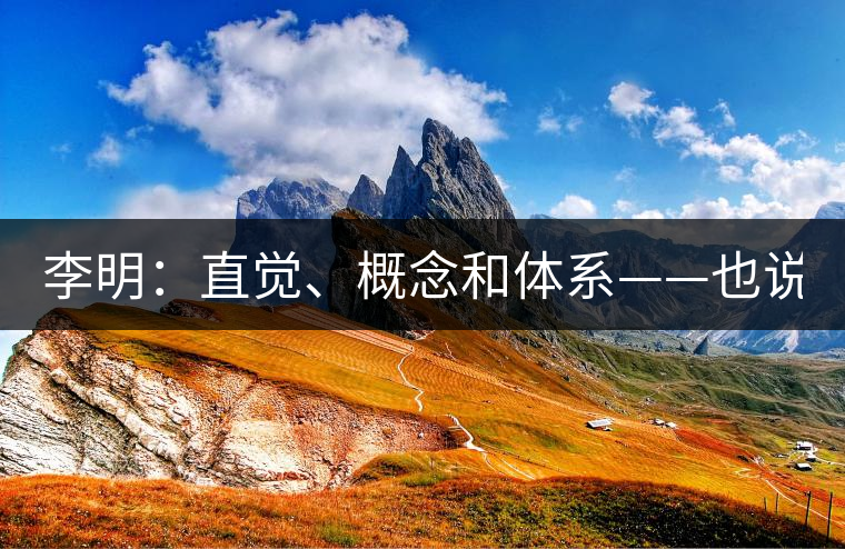 李明：直覺、概念和體系——也說“號級茶”