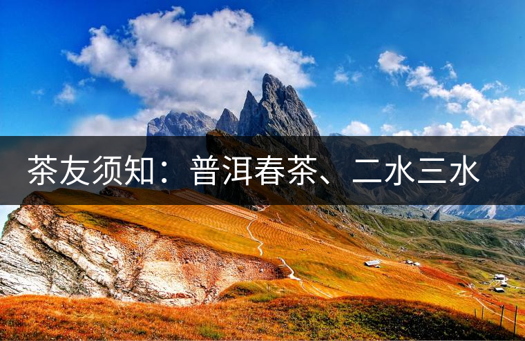 茶友須知:普洱春茶、二水三水茶和谷花茶 茶友須知:普洱春茶、二水三水茶和谷花茶