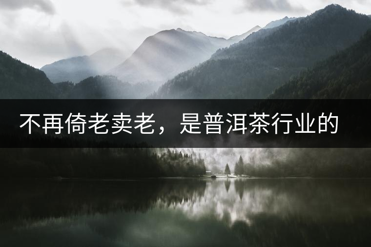 不再倚老賣老，是普洱茶行業(yè)的一大進(jìn)步