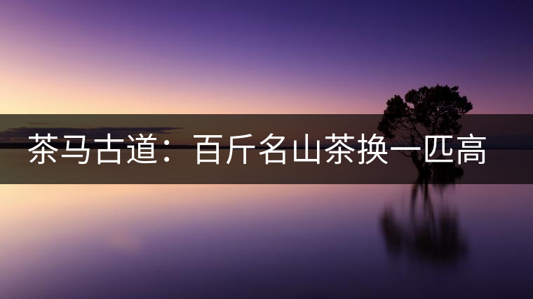 茶馬古道:百斤名山茶換一匹高頭大馬 茶馬古道:百斤名山茶換一匹高頭大馬