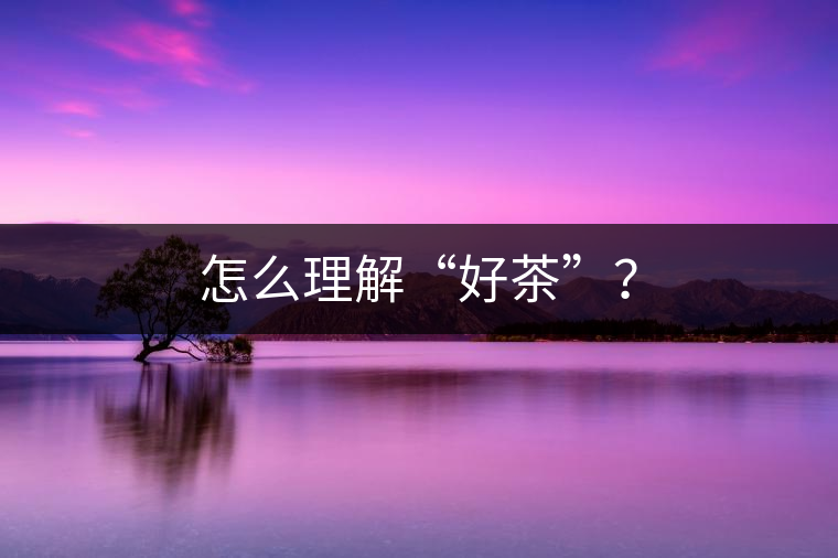 怎么理解“好茶”？
