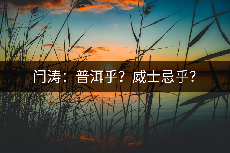 閆濤：普洱乎？威士忌乎？
