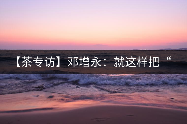 【茶專訪】鄧增永：就這樣把“小產(chǎn)區(qū)”模式踐行起來了！