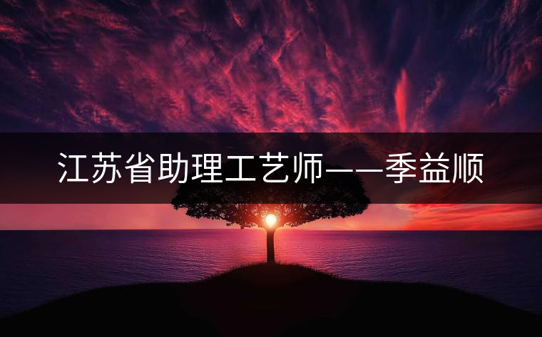江蘇省助理工藝師——季益順