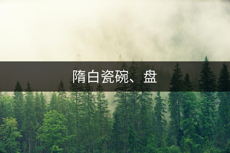 隋白瓷碗、盤