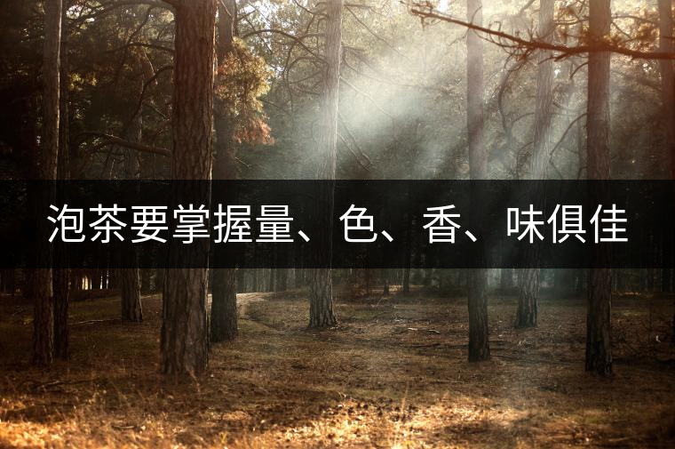 泡茶要掌握量、色、香、味俱佳