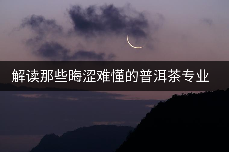 解讀那些晦澀難懂的普洱茶專業(yè)術(shù)語(yǔ) 解讀那些晦澀難懂的普洱茶專業(yè)術(shù)語(yǔ)