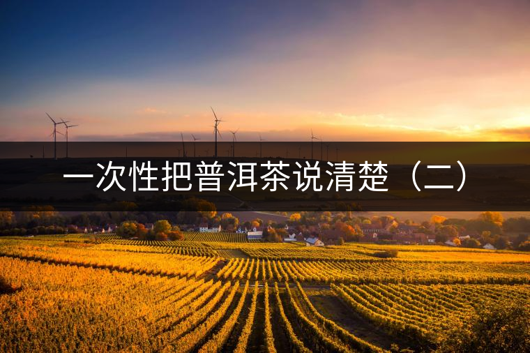 一次性把普洱茶說(shuō)清楚(二) 一次性把普洱茶說(shuō)清楚(二)