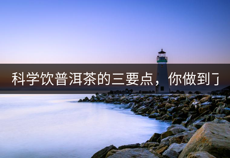 科學(xué)飲普洱茶的三要點，你做到了嗎？