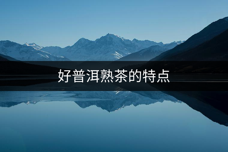 好普洱熟茶的特點