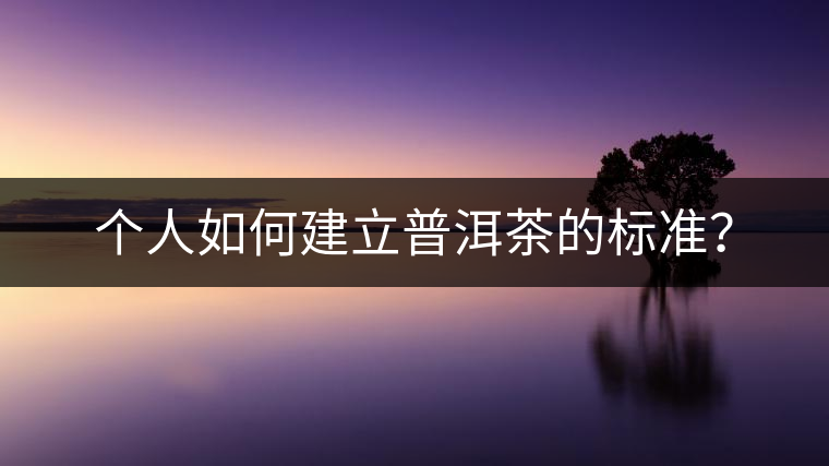 個(gè)人如何建立普洱茶的標(biāo)準(zhǔn)？
