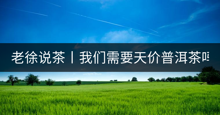 老徐說茶丨我們需要天價(jià)普洱茶嗎？