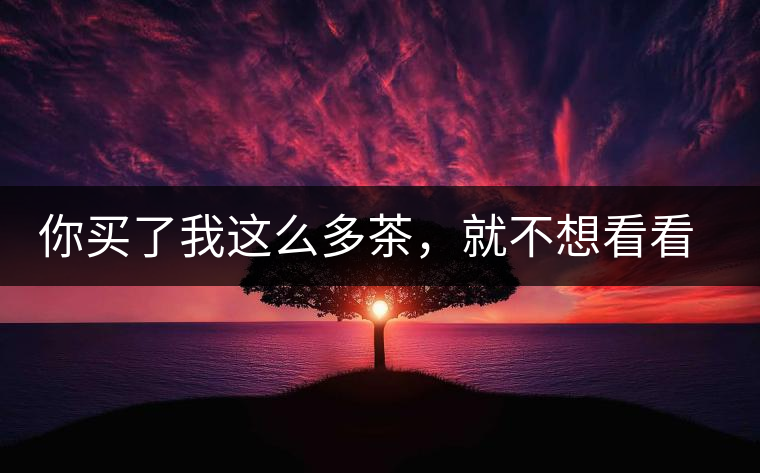 你買了我這么多茶，就不想看看我長(zhǎng)什么樣？