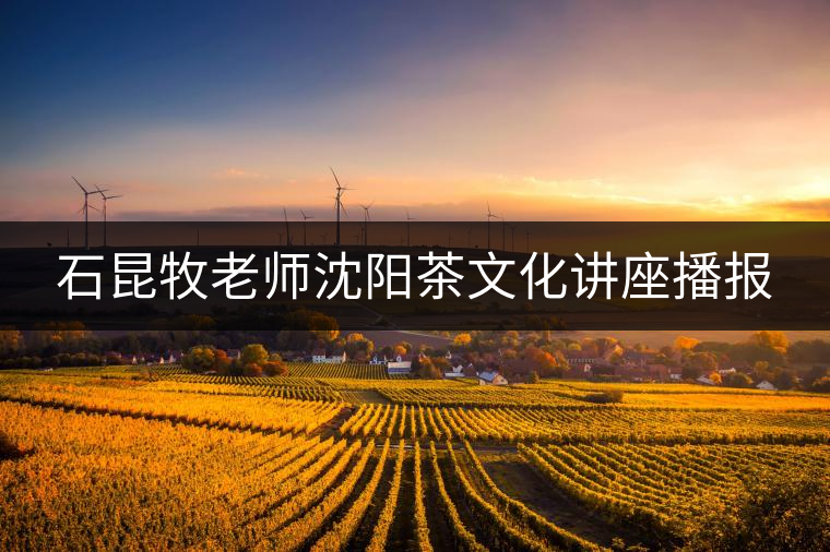 石昆牧老師沈陽茶文化講座播報(bào)