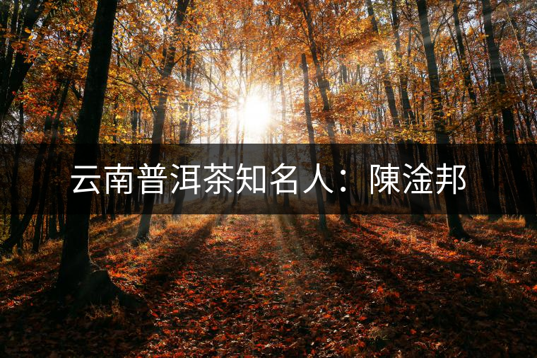 云南普洱茶知名人:陳淦邦 云南普洱茶知名人:陳淦邦