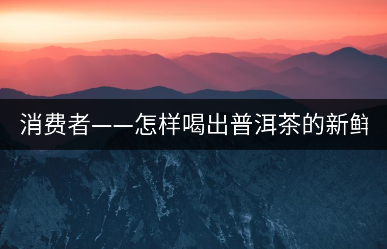 消費(fèi)者——怎樣喝出普洱茶的新鮮？