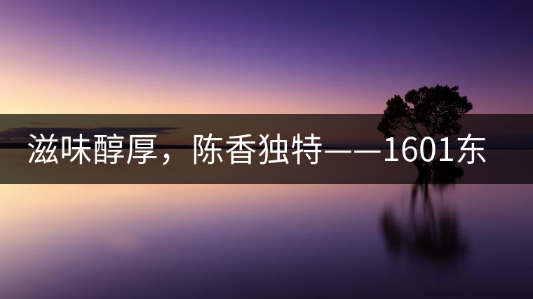 滋味醇厚，陳香獨特——1601東方美韻品鑒