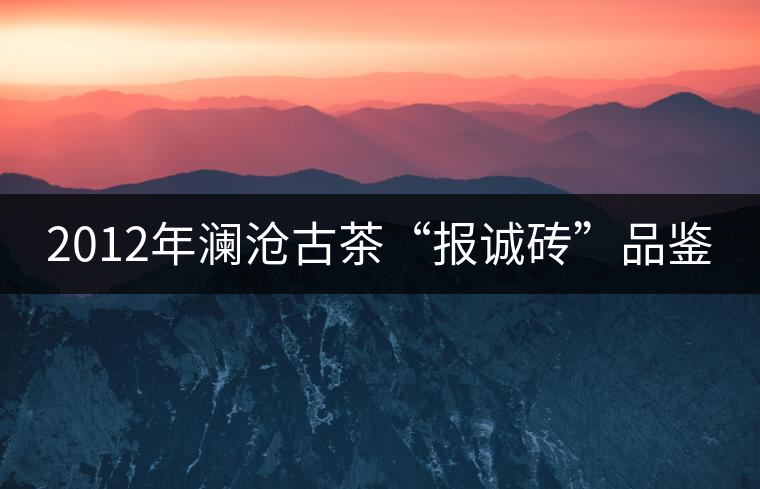 2012年瀾滄古茶“報誠磚”品鑒