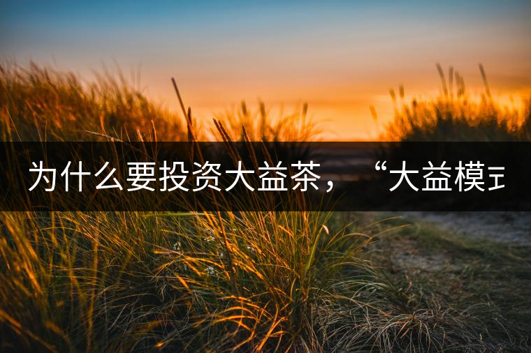 為什么要投資大益茶，“大益模式”告訴你！