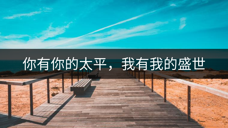 你有你的太平，我有我的盛世