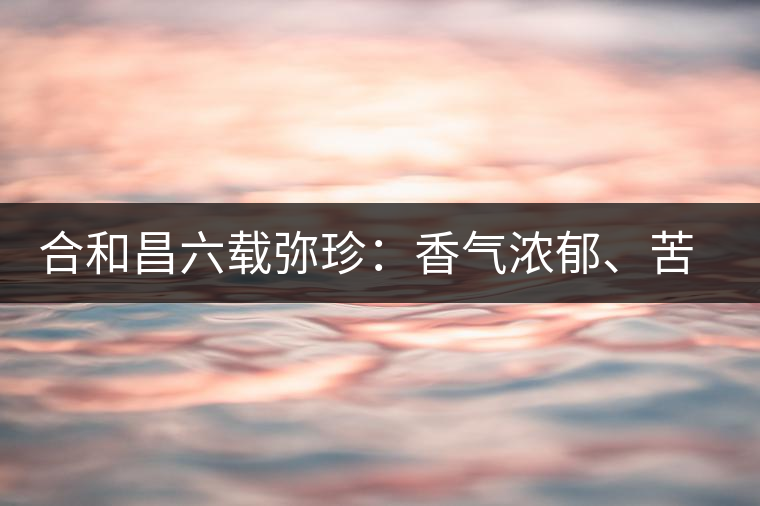 合和昌六載彌珍：香氣濃郁、苦澀均衡