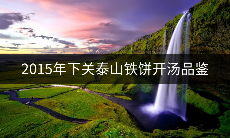 2015年下關(guān)泰山鐵餅開(kāi)湯品鑒