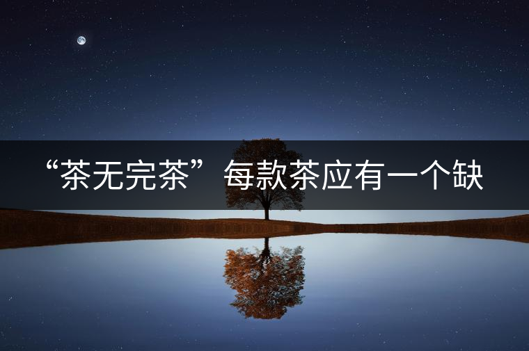 “茶無完茶”每款茶應有一個缺點！