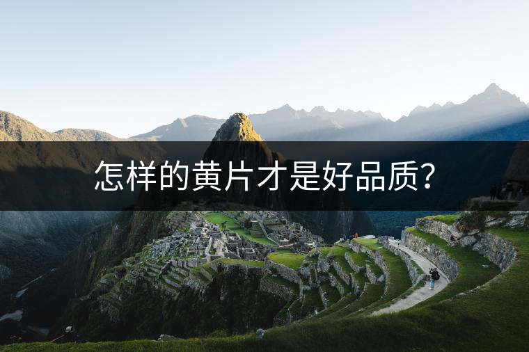 怎樣的黃片才是好品質？