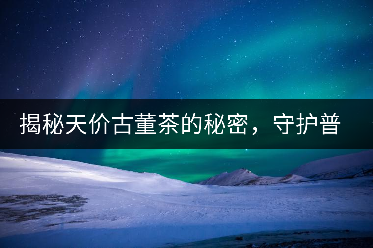 揭秘天價古董茶的秘密，守護普洱茶的健康發(fā)展