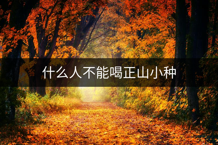 什么人不能喝正山小種