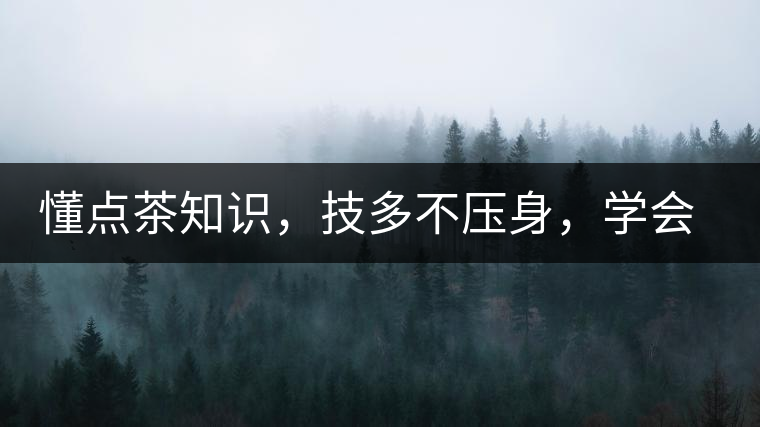 懂點(diǎn)茶知識(shí)，技多不壓身，學(xué)會(huì)這些秒變茶藝高手