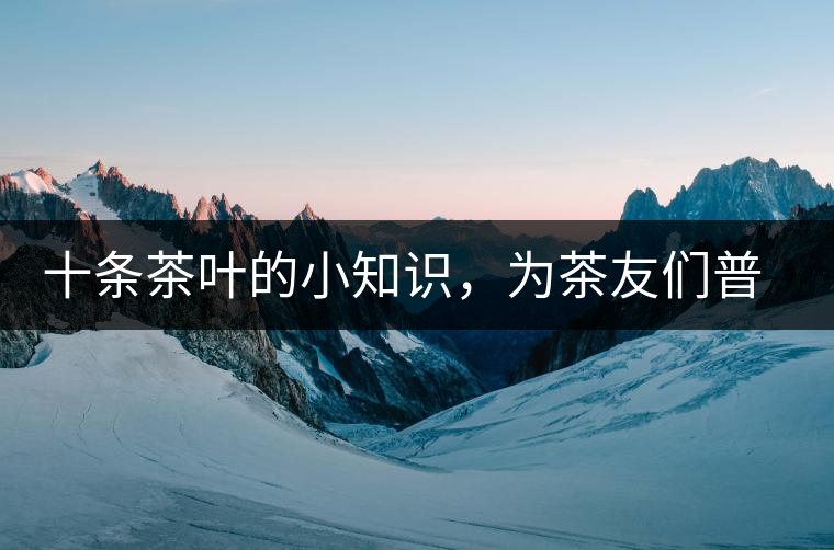 十條茶葉的小知識，為茶友們普及掃盲