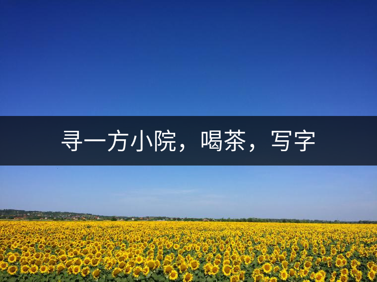 尋一方小院，喝茶，寫字