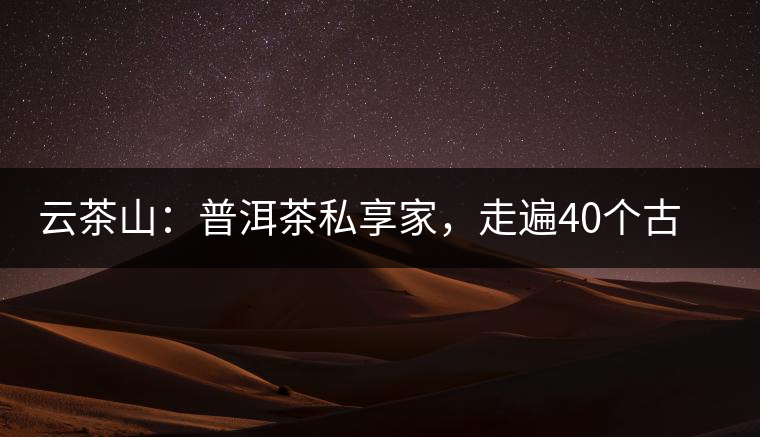云茶山：普洱茶私享家，走遍40個(gè)古寨，24小時(shí)提供專家評(píng)分與產(chǎn)地茶農(nóng)一手報(bào)價(jià)