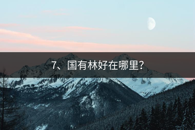 7、國有林好在哪里？