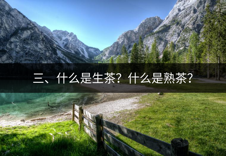 三、什么是生茶？什么是熟茶？