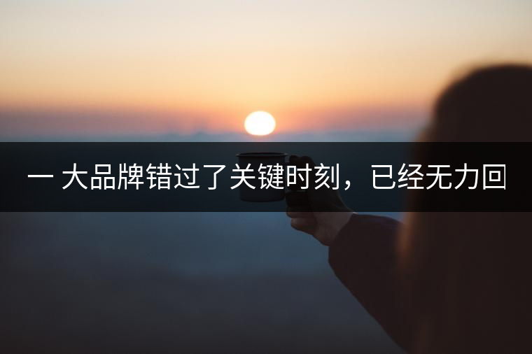 一 大品牌錯過了關(guān)鍵時刻，已經(jīng)無力回天！