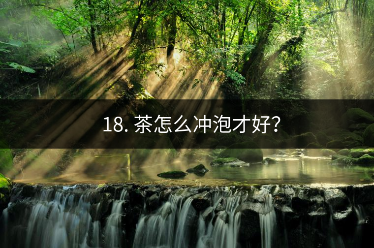 ? 18. 茶怎么沖泡才好？