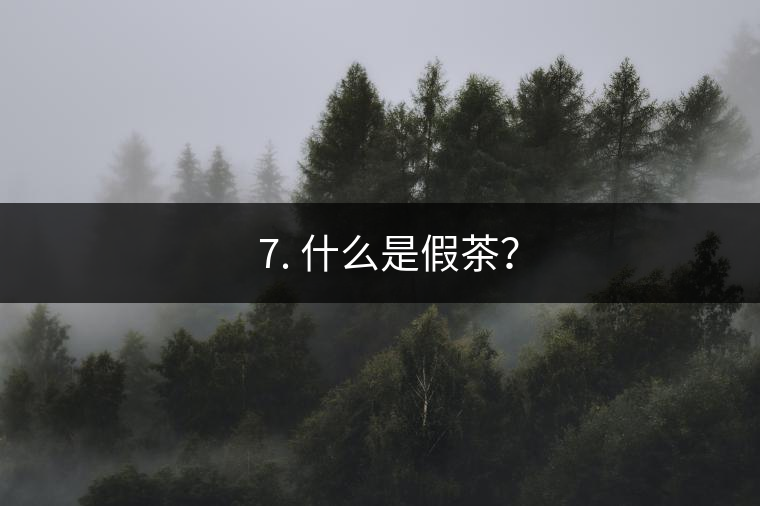 ? 7. 什么是假茶？